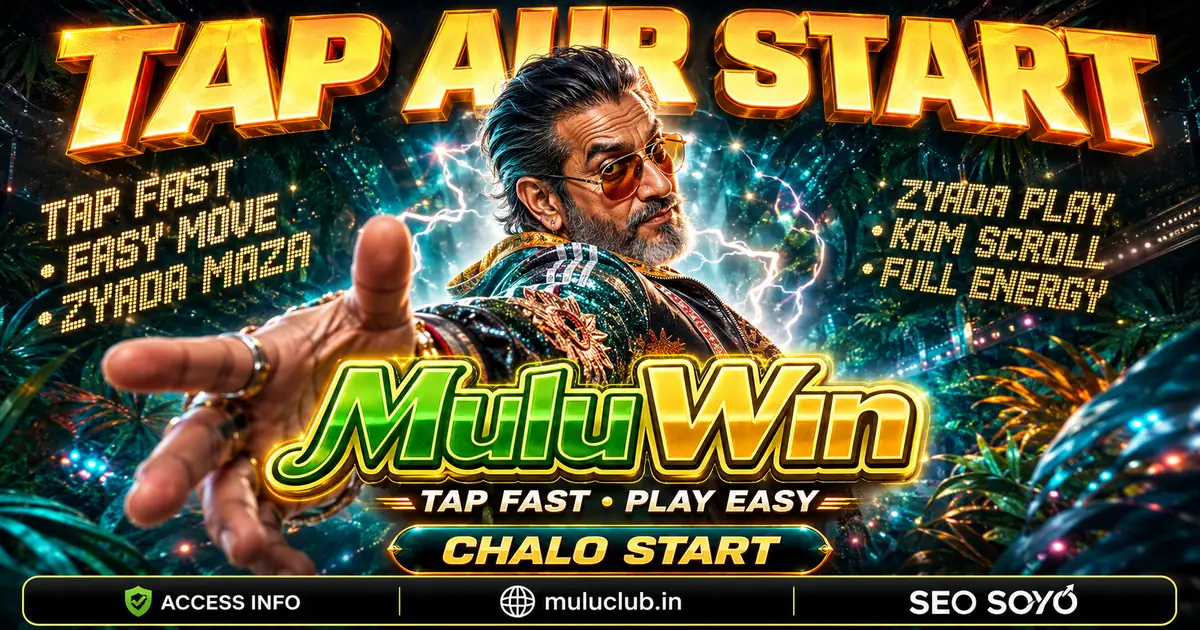 Mulu Win Android app download banner with neon action art